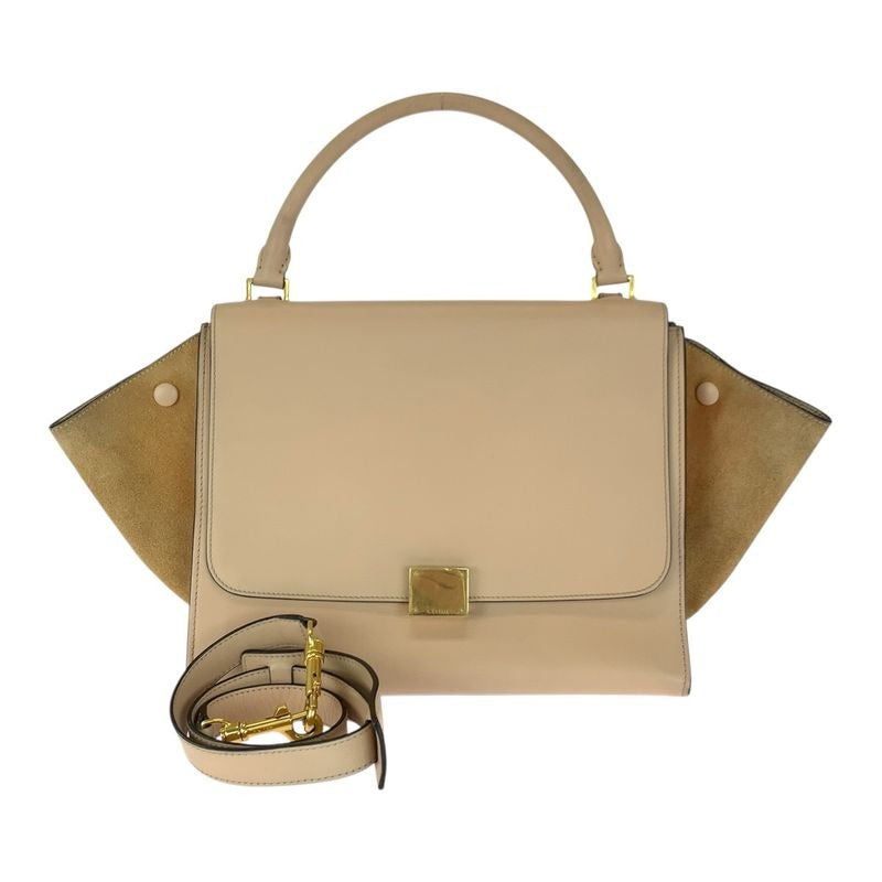 Celine Trapeze Salmon Pink Gold Hardware Leather Shoulder Bag Handbag 2-Way