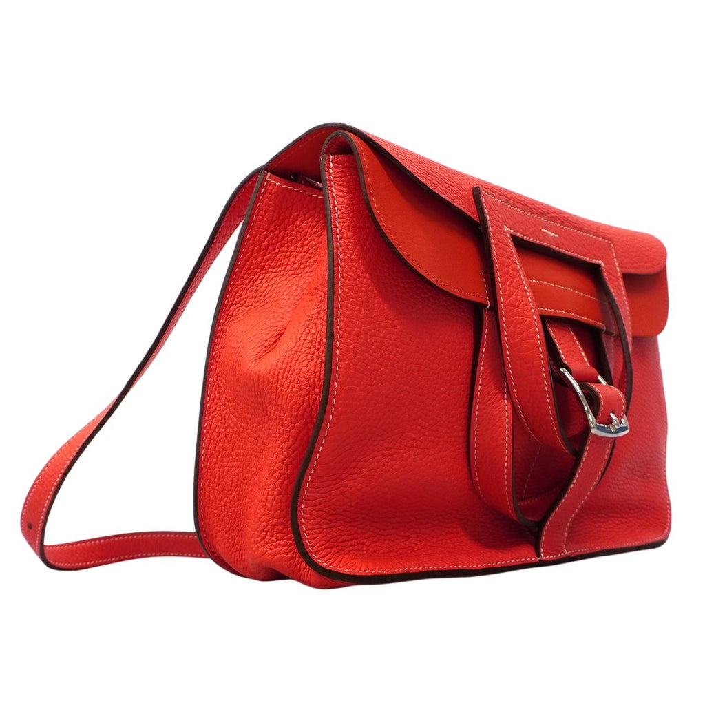 Hermes Handbag Halzan 31 Taurillon Clemence Rose Jaipur Silver 2-Way — view 2