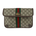 Gucci GG Small Belt Bag Waist Supreme Canvas Leather Beige Ebony