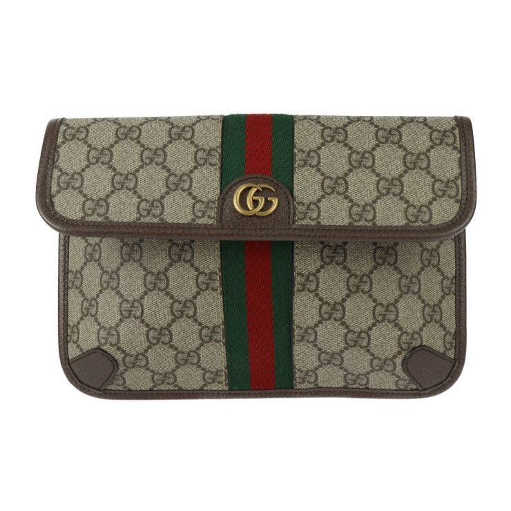 Gucci GG Small Belt Bag Waist Supreme Canvas Leather Beige Ebony