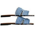 Hermes Oran Sandals 38 Denim Leather Shoes — view 5