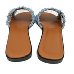 Hermes Oran Sandals 38 Denim Leather Shoes — view 7