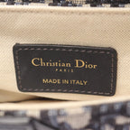 Dior Saddle Bag Mini Oblique Peacock Navy Canvas Leather — view 4