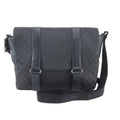Gucci GG Nylon Leather Shoulder Bag Crossbody Messenger Black