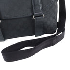 Gucci GG Nylon Leather Shoulder Bag Crossbody Messenger Black — view 2
