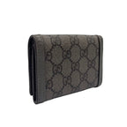 Gucci Ophidia GG Supreme Bifold Business Card Holder Leather Gray Case Silver — view 2