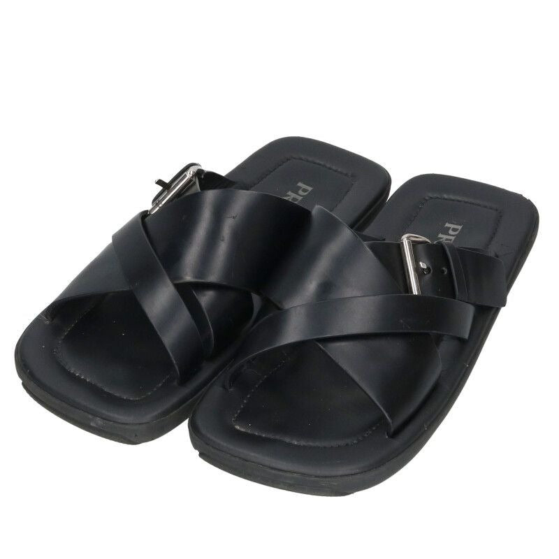 Prada Cross Strap Leather Sandals 8
