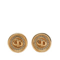 Dior CD Logo Earrings Gold Plated Rhinestone