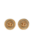 Dior CD Logo Earrings Gold Plated Rhinestone