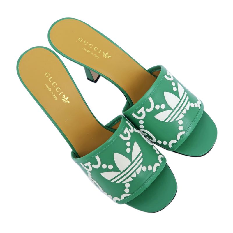 Gucci Adidas Collaboration Sandals Green Size 40 Mule Heel — view 4