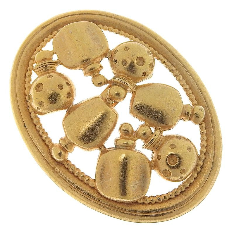 Dior Perfume Bottle Motif Vintage Gold Plated 17.4 g Brooch — view 2