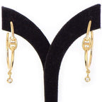 Hermes Earrings Chaine D'ancre Hoop Diamond Total 18k Pink Gold