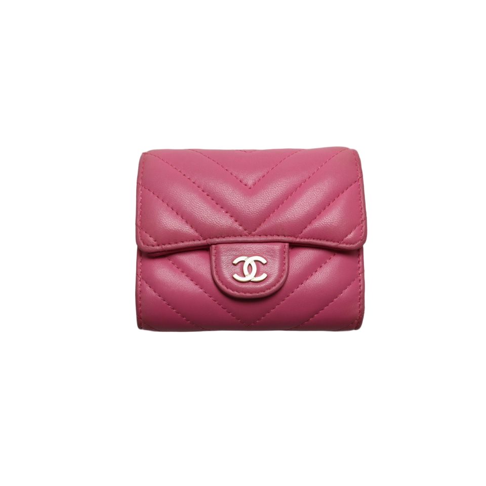 Chanel 27 She Blanc GD Leather Trifold Wallet