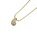 Dior Teardrop Rhinestone Color Stone Clear Gold Necklace