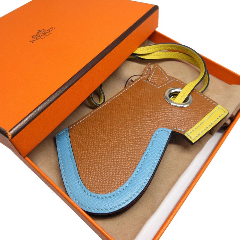 Hermes Camaille Vaux Epson Gold Lime Azure Stamped O Bag Charm Key — view 2