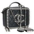 Chanel CC Filigree Chain Shoulder Bag Black White