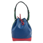 Louis Vuitton Noe Epi Tricolor Leather Green Blue Red Shoulder Bag Gold