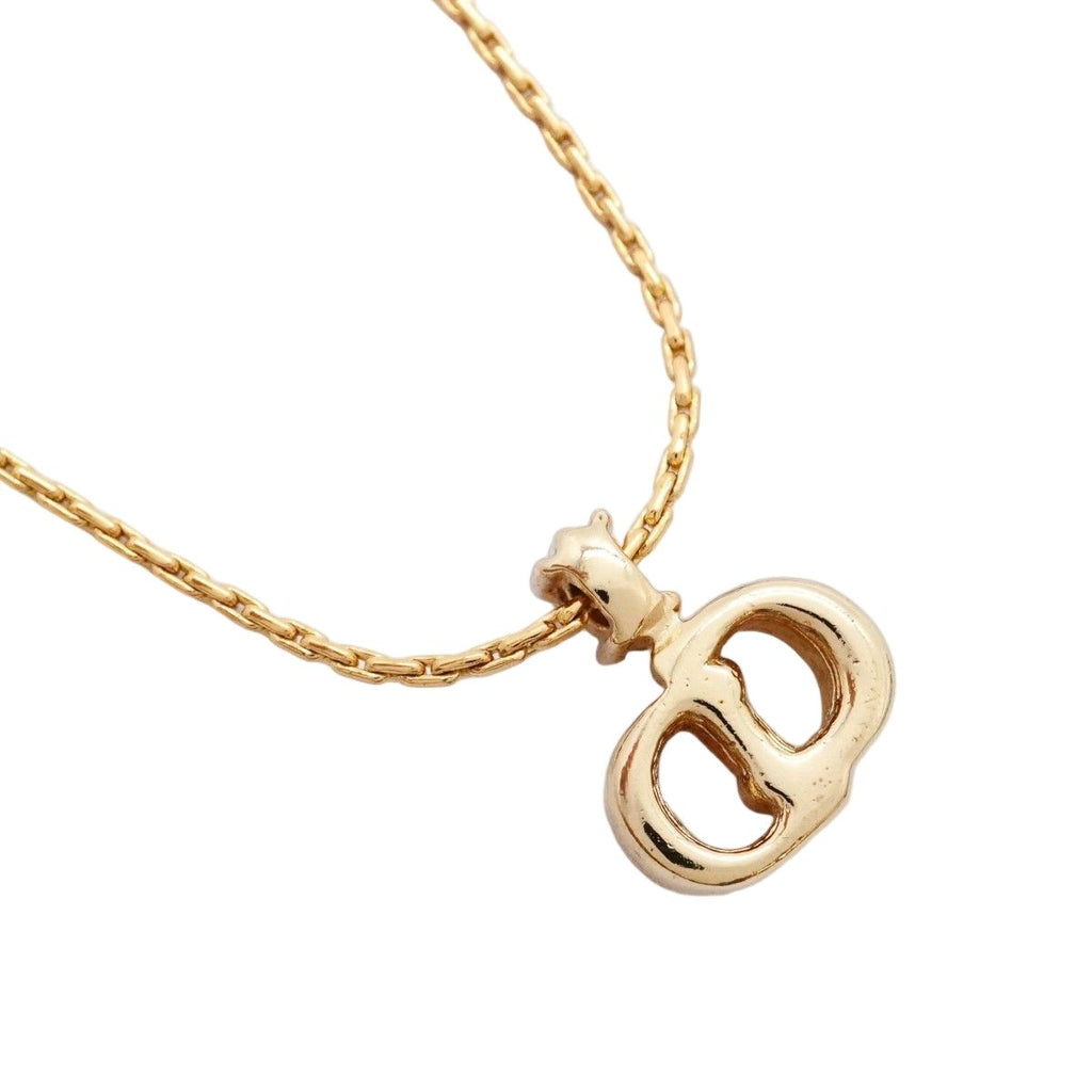 Dior Necklace CD Logo Gold Plated Rhinestone — view 2