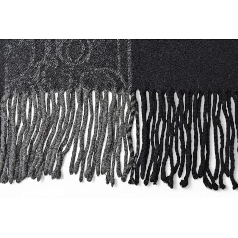 Dior Scarf Winter Wool Cashmere Logo Trotter Black Gray — view 4