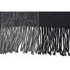 Dior Scarf Winter Wool Cashmere Logo Trotter Black Gray — view 4
