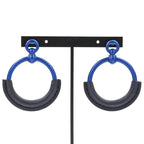 Hermes Loop Grand Earrings PM Aluminum Navy