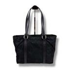 Prada Mini Tote Triangle Logo Tessuto Nylon Saffiano Leather Black — view 2