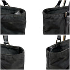 Prada Mini Tote Triangle Logo Tessuto Nylon Saffiano Leather Black — view 4