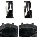 Prada Mini Tote Triangle Logo Tessuto Nylon Saffiano Leather Black — view 6