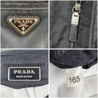 Prada Mini Tote Triangle Logo Tessuto Nylon Saffiano Leather Black — view 7