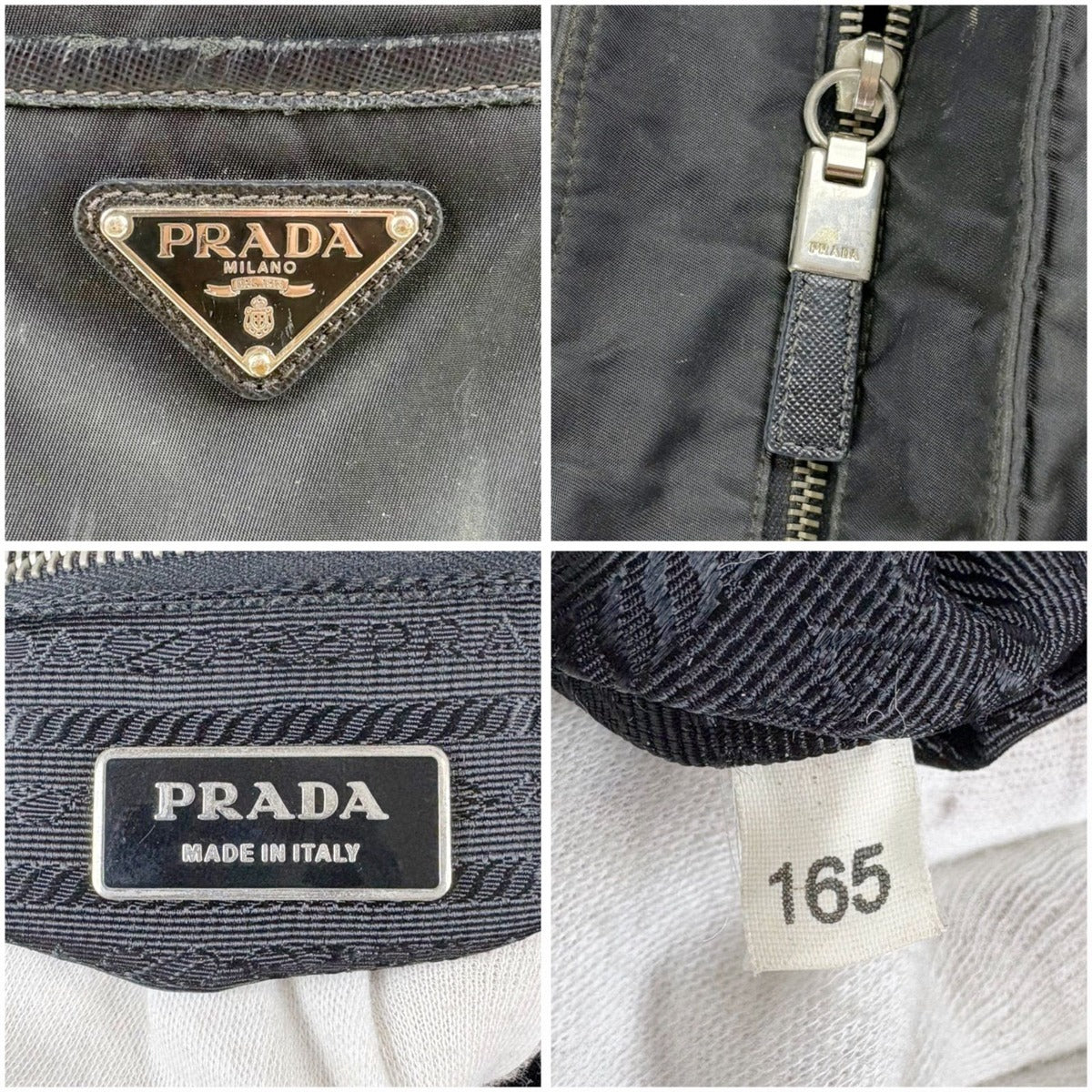 Prada Mini Tote Triangle Logo Tessuto Nylon Saffiano Leather Black — view 7