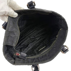 Prada Mini Tote Triangle Logo Tessuto Nylon Saffiano Leather Black — view 8