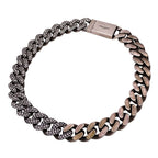 Saint Laurent Choker Necklace Metal Rhinestone Silver Chain