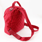 Chanel Quilted Nylon Red Backpack Daypack — view 3