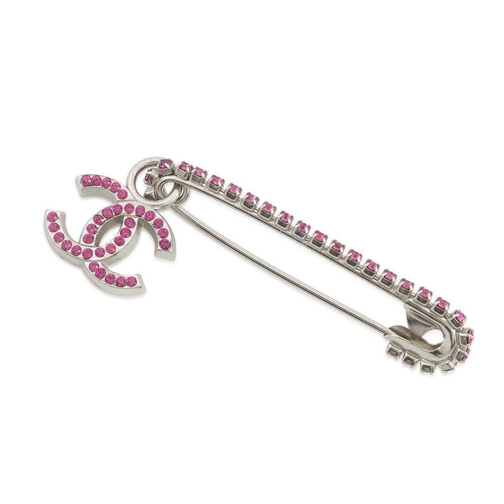Chanel Brooch CC Logo Rhinestone