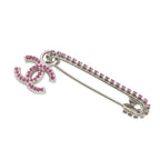 Chanel Brooch CC Logo Rhinestone