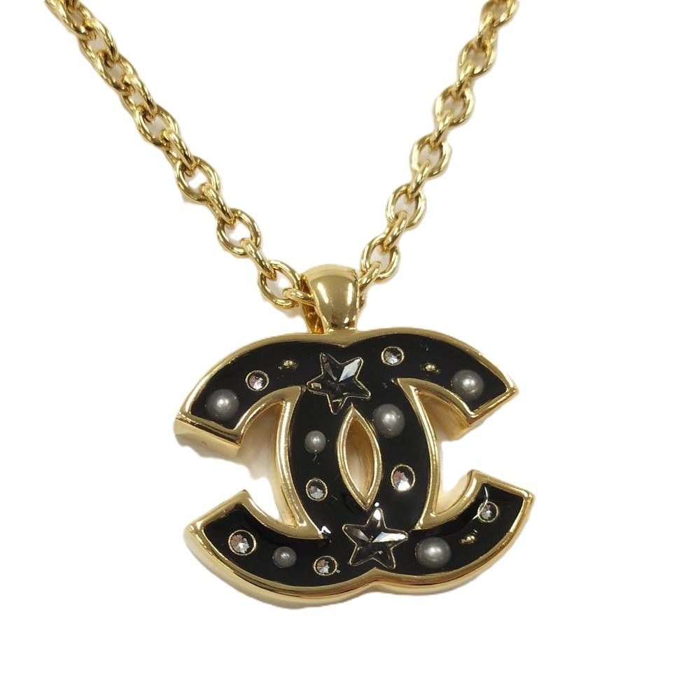 Chanel Necklace CC Logo Plated Gold