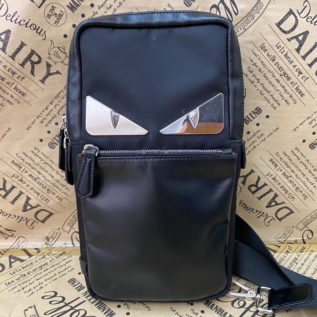 Fendi Belt Bag Monster Star Bugs Eye Black Shoulder Travel — view 2