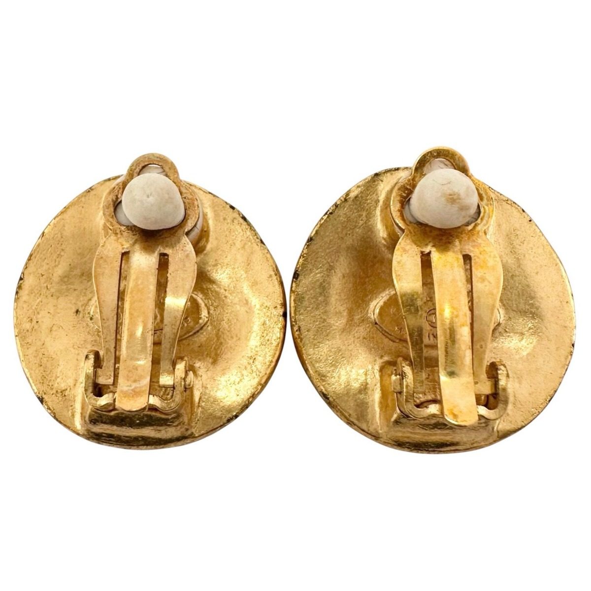 Chanel Earrings CC Logo Gold Round — view 3