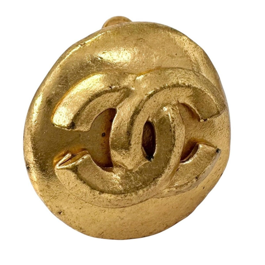 Chanel Earrings CC Logo Gold Round — view 6