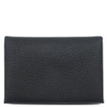 Hermes Card Case Calvi Duo Chevre Black Silver Coin Purse Fragment