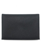 Hermes Card Case Calvi Duo Chevre Black Silver Coin Purse Fragment