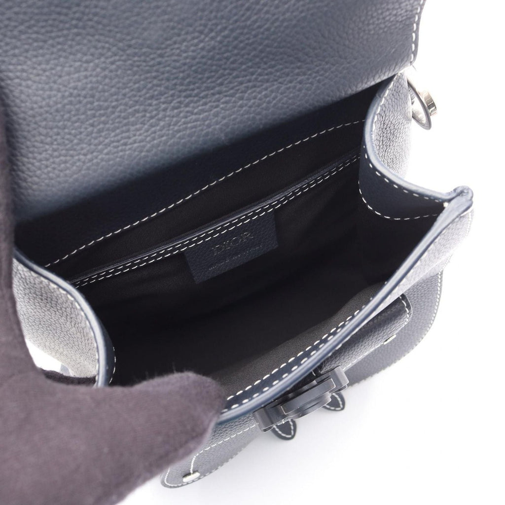 Dior Rucksack Backpack Gallop Navy Leather Saddle — view 3