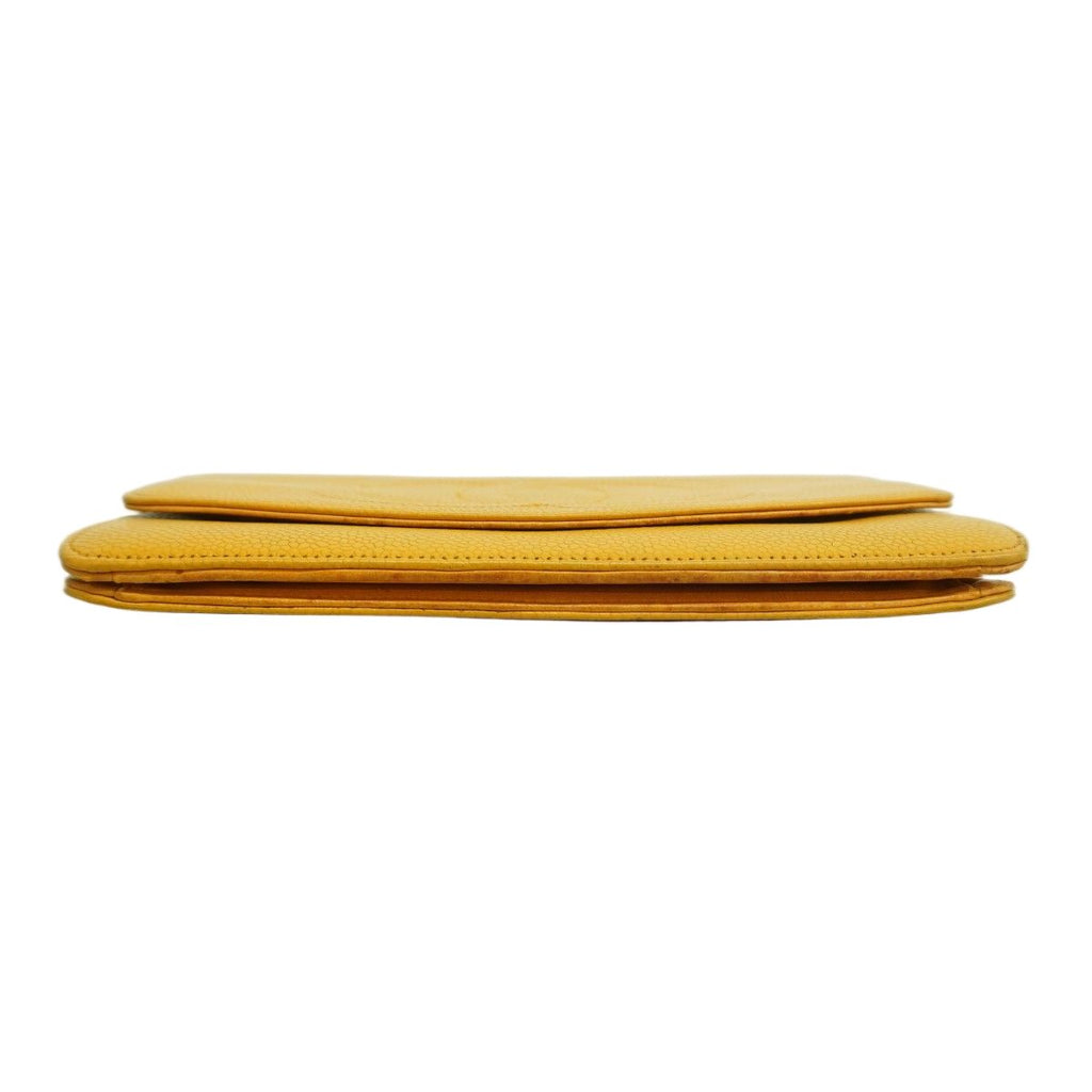 Chanel Wallet Caviar Leather Yellow Gold — view 2