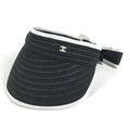 Chanel Sun Visor CC Logo Ribbon Black White
