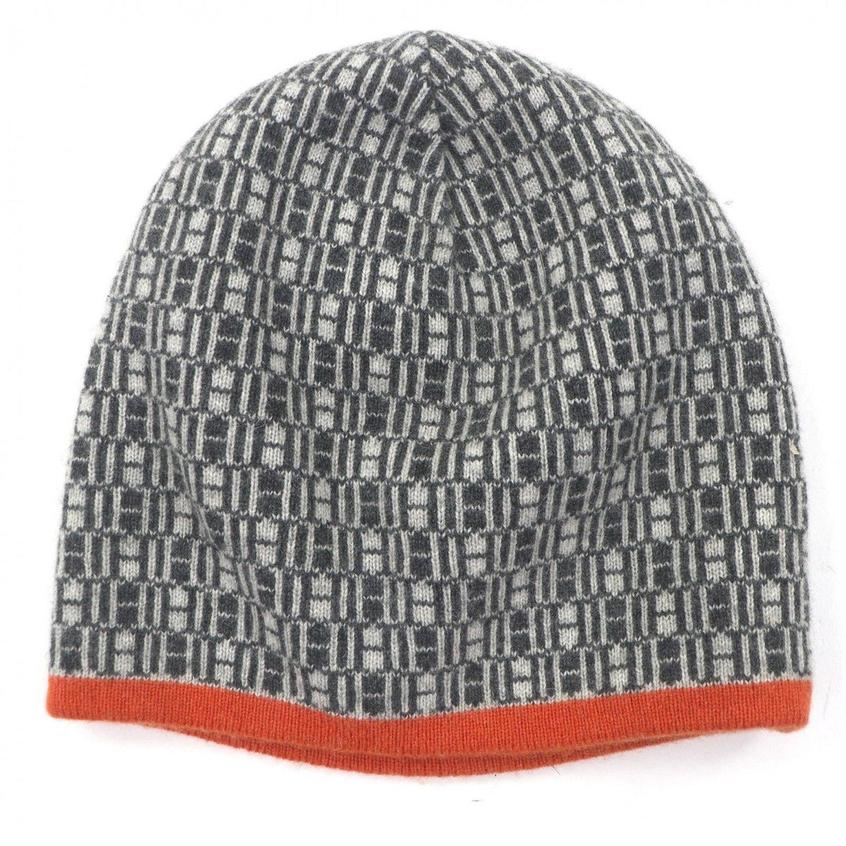 Hermes Vintage Cashmere Martin Margiela Era Logo All Over Pattern Beanie Knit