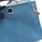 Hermes Handbag Herbag Her Bag Zip PM Blue de Garis Black Canvas Leather — view 6