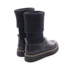 Chanel Boots CC Logo BK Fabric Leather — view 2
