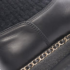 Chanel Boots CC Logo BK Fabric Leather — view 7
