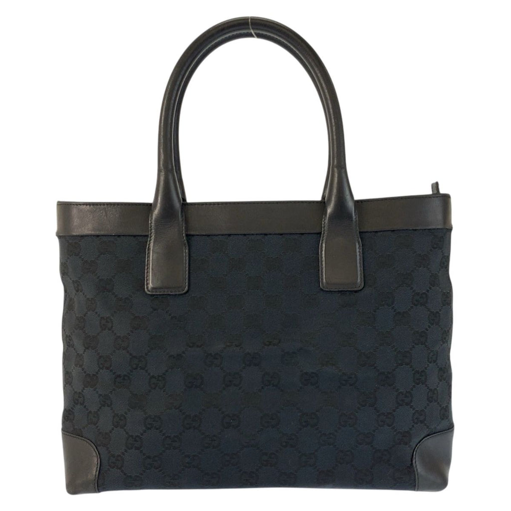 Gucci Black GG Canvas Leather 002 Tote