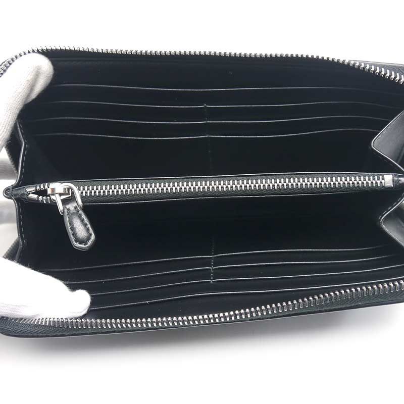 Prada Zip Around Long Wallet Black Leather — view 4